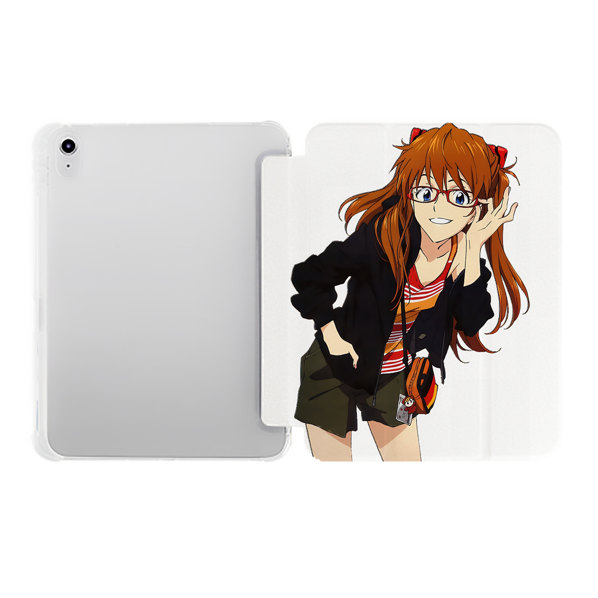 （画像用） EVA 新世紀エヴァンゲリオン IPad ケース ペン収納付き 三つ折りスタンド PUレザー×シリコン 対応機種9.5/10.5/10.9インチ